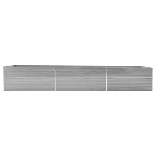 Forhøjet plantekasse 480x80x77 cm galvaniseret stål grå