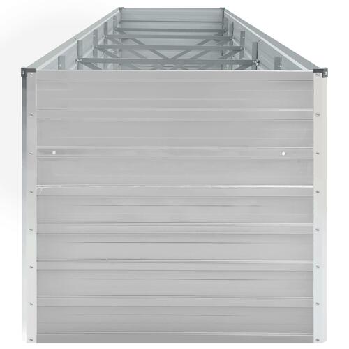 Forhøjet plantekasse 480x80x77 cm galvaniseret stål grå