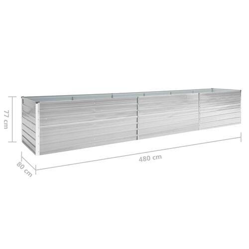Forhøjet plantekasse 480x80x77 cm galvaniseret stål grå
