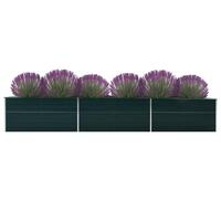 Forhøjet plantekasse 480x80x77 cm galvaniseret stål grøn