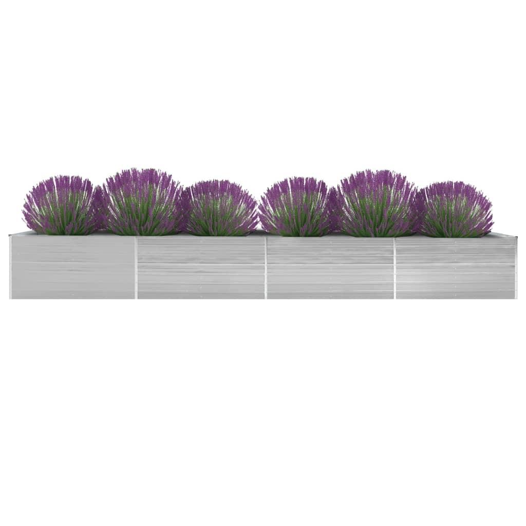Forhøjet plantekasse 600x80x77 cm galvaniseret stål grå