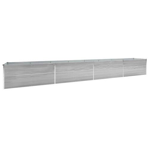 Forhøjet plantekasse 600x80x77 cm galvaniseret stål grå