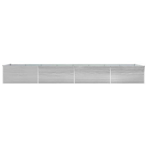 Forhøjet plantekasse 600x80x77 cm galvaniseret stål grå