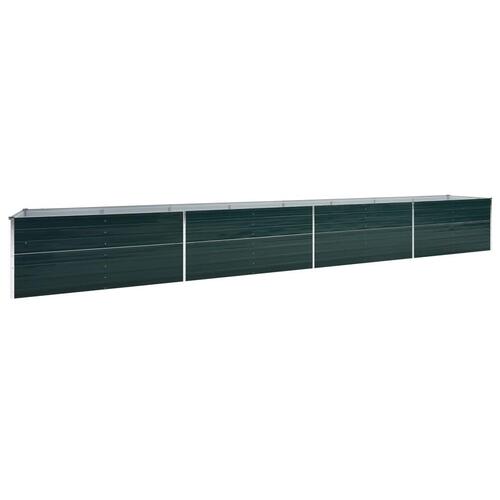 Forhøjet plantekasse 600x80x77 cm galvaniseret stål grøn