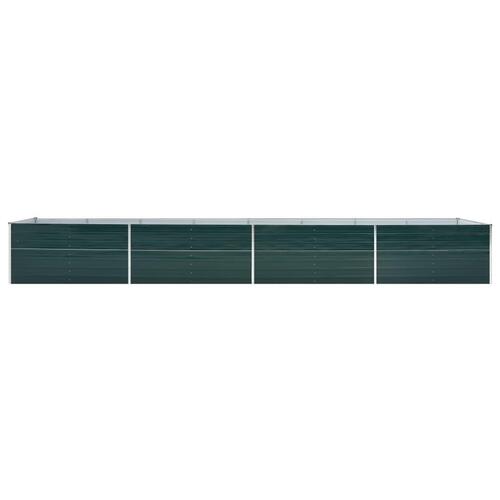 Forhøjet plantekasse 600x80x77 cm galvaniseret stål grøn
