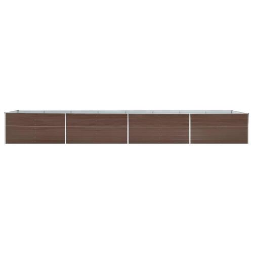 Forhøjet plantekasse 600x80x77 cm galvaniseret stål brun