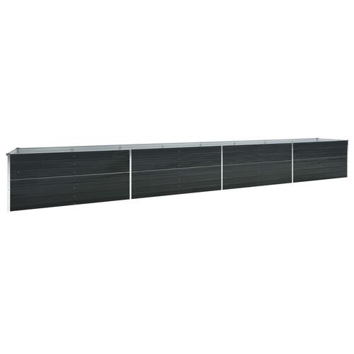 Forhøjet plantekasse 600x80x77 cm galvaniseret stål antracitgrå
