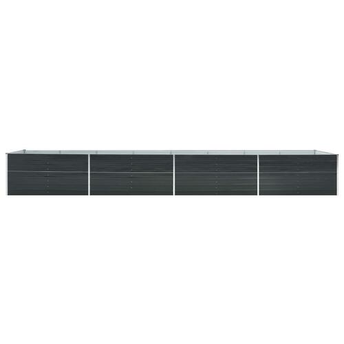 Forhøjet plantekasse 600x80x77 cm galvaniseret stål antracitgrå