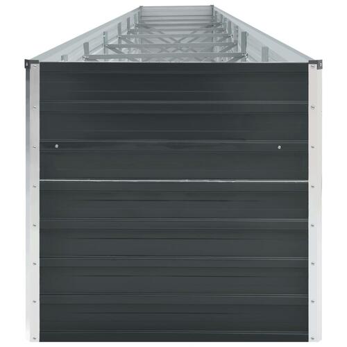 Forhøjet plantekasse 600x80x77 cm galvaniseret stål antracitgrå