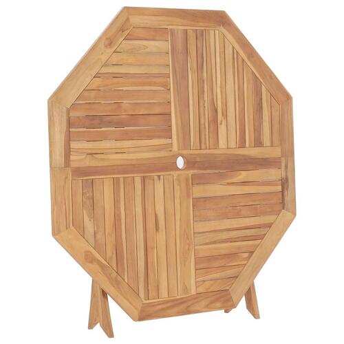 Foldbart havebord 120x120x75 cm massivt teaktræ
