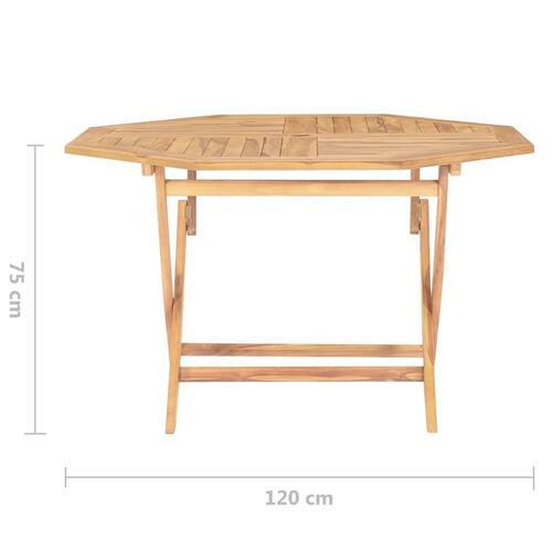 Foldbart havebord 120x120x75 cm massivt teaktræ
