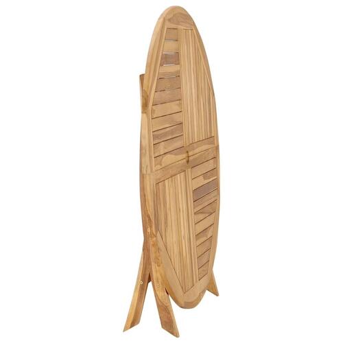 Foldbart havebord Ø 120 cm massivt teaktræ
