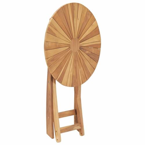 Foldbart havebord Ø 60 cm massivt teaktræ