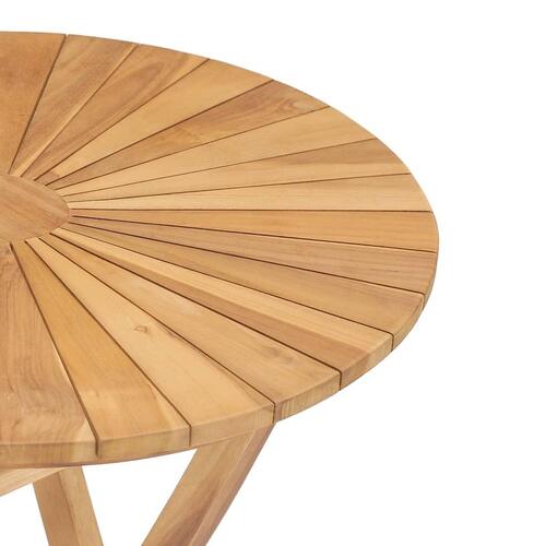Foldbart havebord Ø 60 cm massivt teaktræ