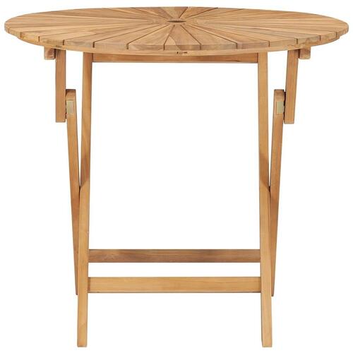 Foldbart havebord Ø 85 cm massivt teaktræ