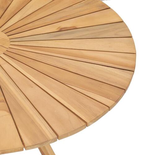Foldbart havebord Ø 85 cm massivt teaktræ