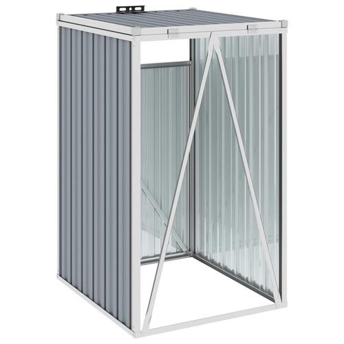 Skraldespandsskur 72x81x121 cm stål grå