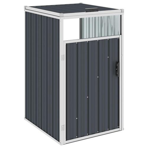 Skraldespandsskur 72x81x121 cm stål antracitgrå