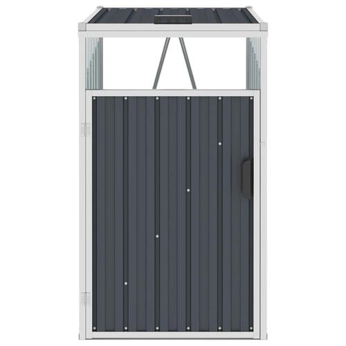 Skraldespandsskur 72x81x121 cm stål antracitgrå