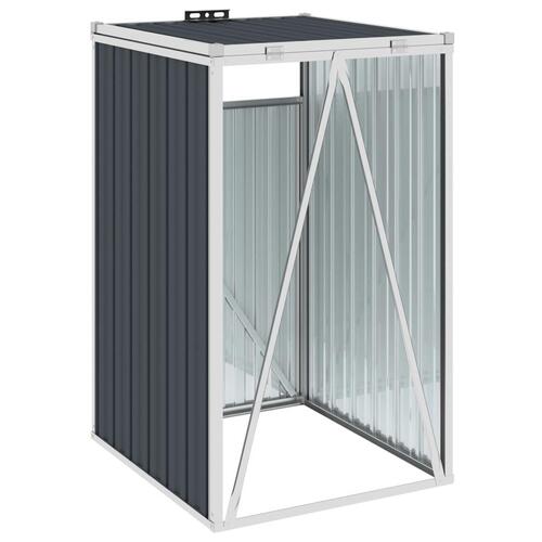 Skraldespandsskur 72x81x121 cm stål antracitgrå