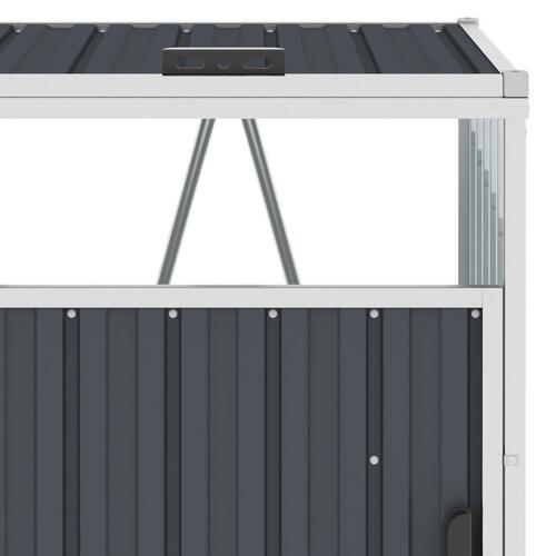 Skraldespandsskur 72x81x121 cm stål antracitgrå