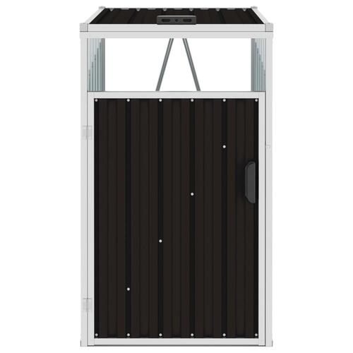 Skraldespandsskur 72x81x121 cm stål brun