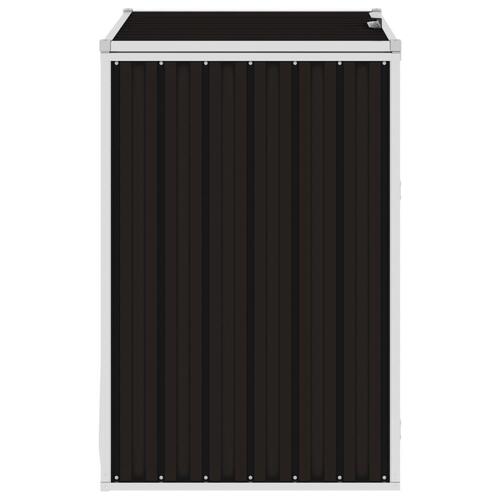 Skraldespandsskur 72x81x121 cm stål brun