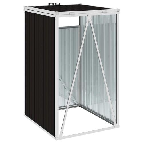 Skraldespandsskur 72x81x121 cm stål brun