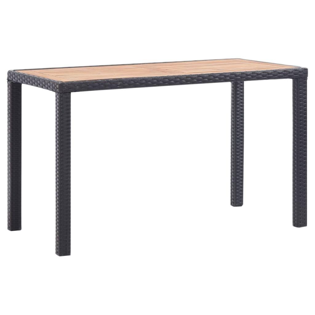 Havebord 123 x 60 x 74 cm massivt akacietræ sort og brun