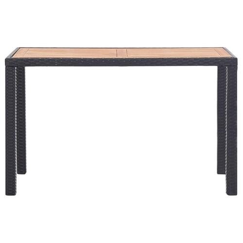 Havebord 123 x 60 x 74 cm massivt akacietræ sort og brun
