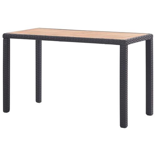 Havebord 123 x 60 x 74 cm massivt akacietræ sort og brun