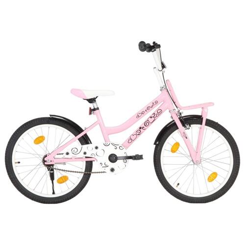 Børnecykel med frontlad 20 tommer sort og lyserød