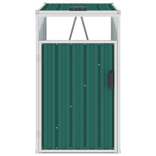 Skraldespandsskur 72x81x121 cm stål grøn