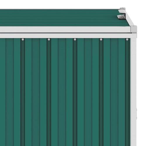 Skraldespandsskur 72x81x121 cm stål grøn