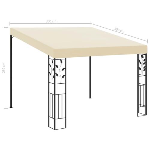 Vægmonteret pavillon 3x3x2,5 m cremefarvet