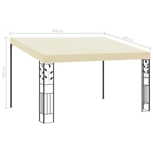 Vægmonteret pavillon 4x3x2,5 m cremefarvet