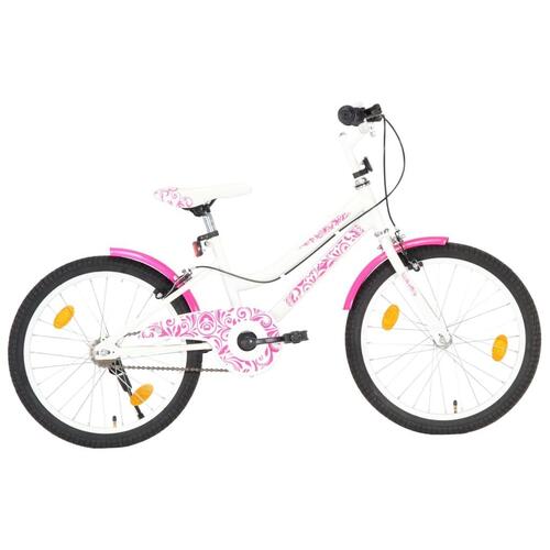 Børnecykel 20 tommer lyserød og hvid