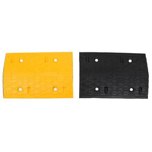Vejbump 3 stk. 97x32,5x4 cm gummi gul og sort