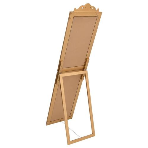 Fritstående spejl 50x200 cm guldfarvet