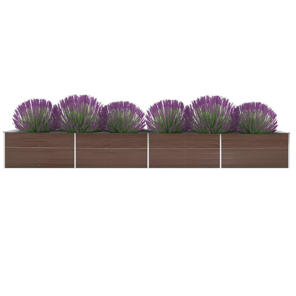 Plantekasse 600x80x45 cm galvaniseret stål brun