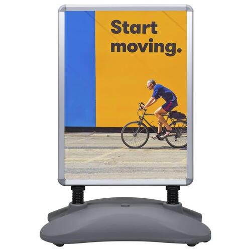 Plakatstativ A1 med fod aluminiumslegering grå