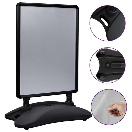 Plakatstativ A1 med fod aluminiumslegering sort