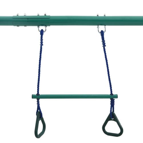 Gyngesæt med gymnastikringe og 4 sæder stål