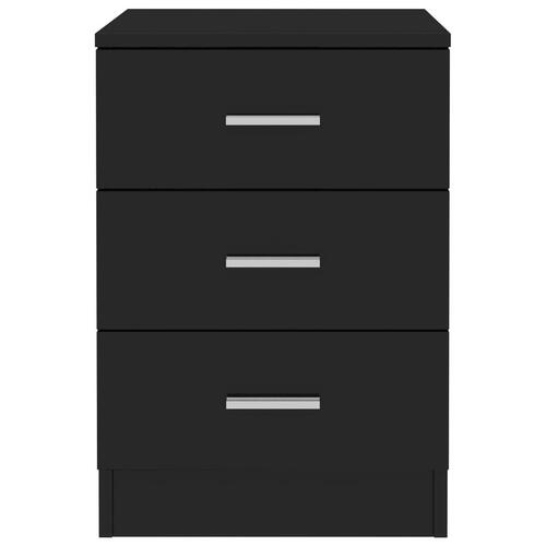 Sengeskabe 2 stk. 38 x 35 x 56 cm spånplade sort højglans