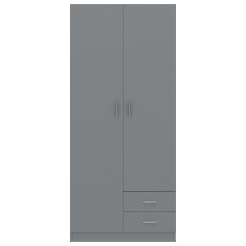 Klædeskab 80 x 52 x 180 cm spånplade grå