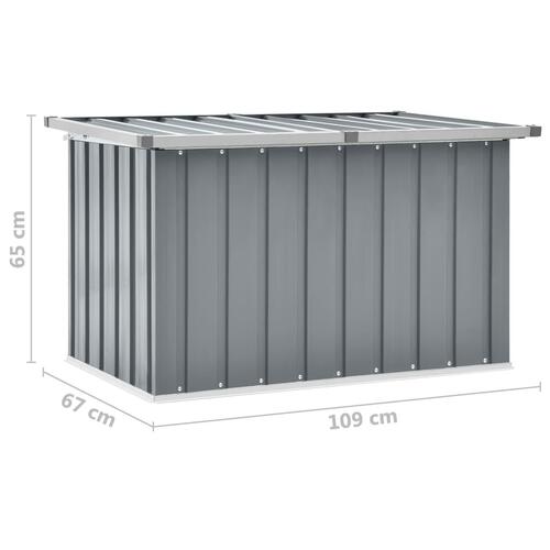 Opbevaringskasse til haven 109x67x65 cm grå