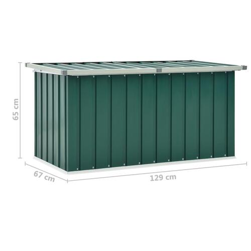 Opbevaringskasse til haven 129x67x65 cm grøn