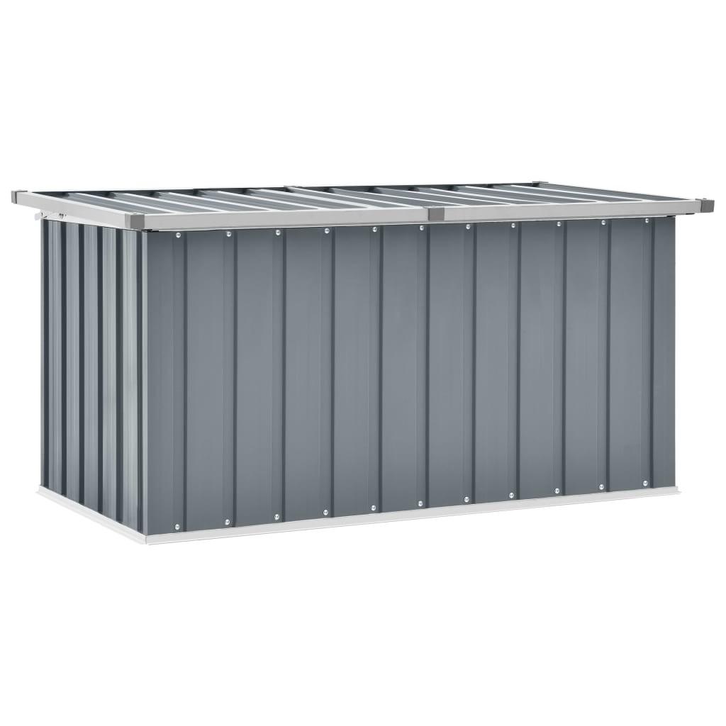 Opbevaringskasse til haven 129x67x65 cm grå