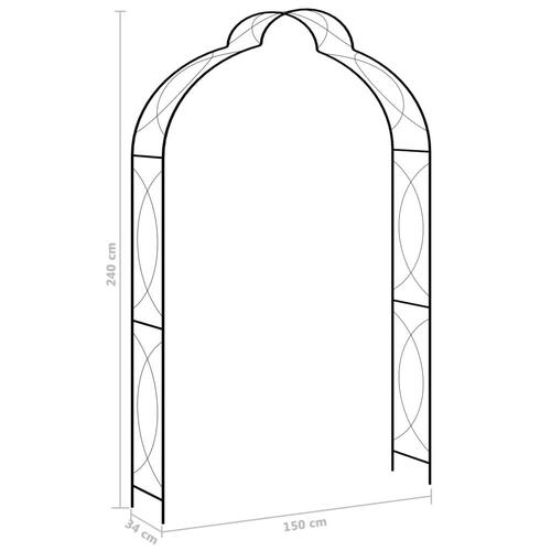 Havebue 150x34x240 cm jern sort