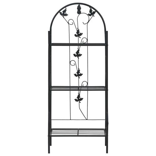 Plantestativ med 3 hylder 52x28x128 cm jern sort